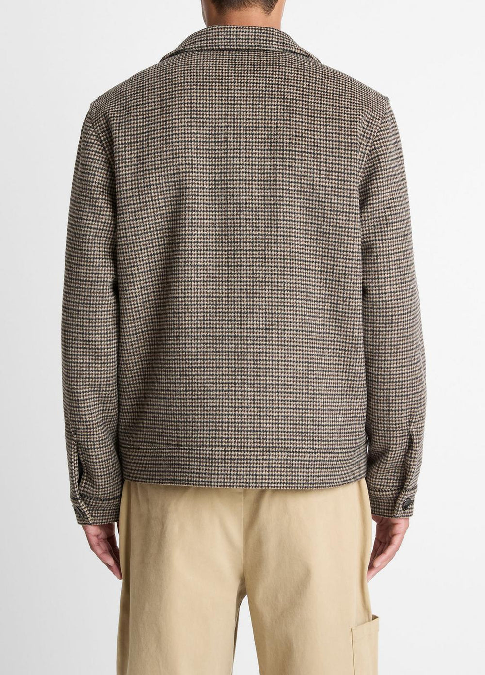 Houndstooth Bomber Jacket in Jackets - DARK ROAST COMBO | VINCE Men