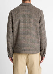 Houndstooth Bomber Jacket in Jackets - DARK ROAST COMBO | VINCE Men