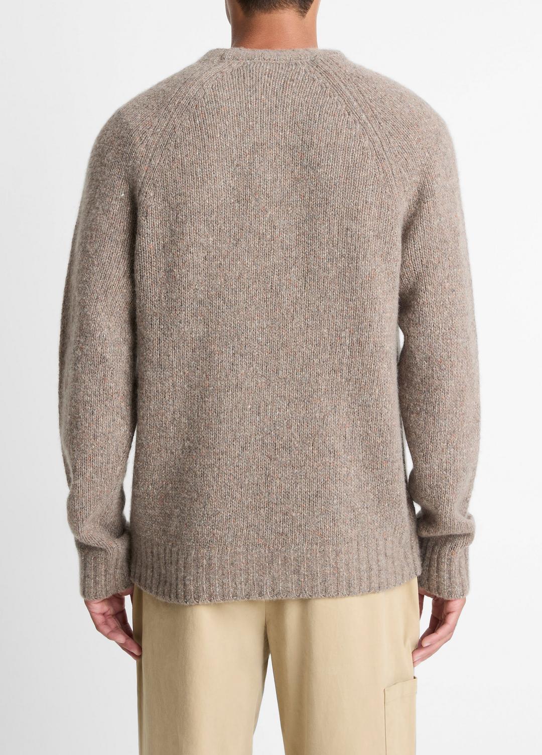 Donegal Cashmere Raglan-Sleeve Sweater in Crew Neck - DARK HEATHER MOUSE | VINCE Men