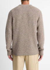 Donegal Cashmere Raglan-Sleeve Sweater in Crew Neck - DARK HEATHER MOUSE | VINCE Men