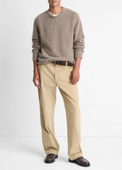 Donegal Cashmere Raglan-Sleeve Sweater in Crew Neck - DARK HEATHER MOUSE | VINCE Men