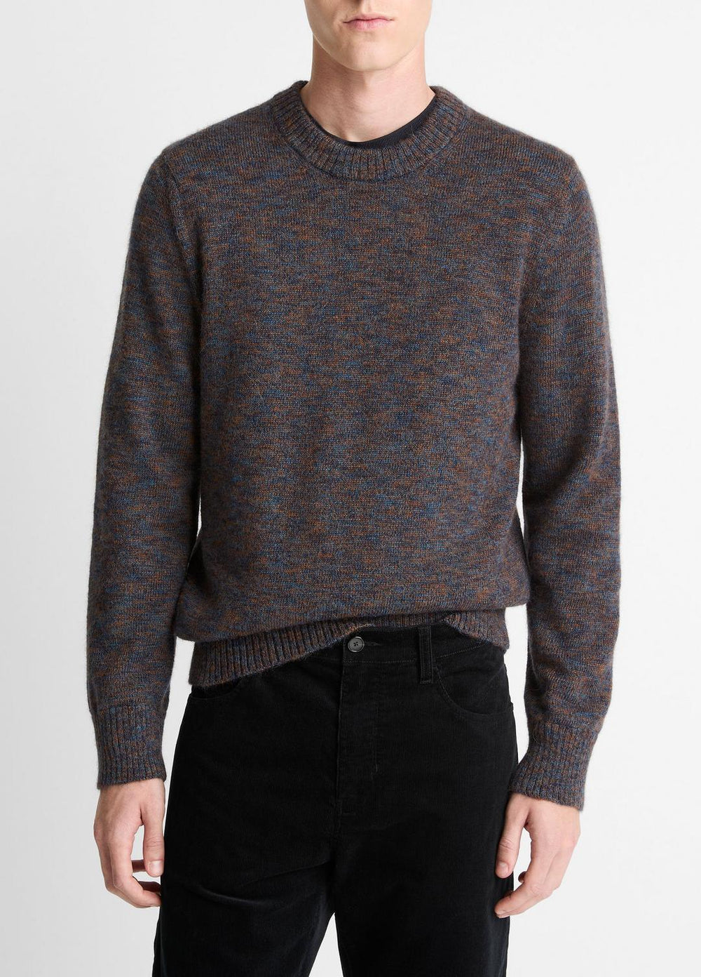 Multi-Mix Alpaca-Merino Wool Sweater in Crew Neck - COASTAL COMBO | VINCE Men