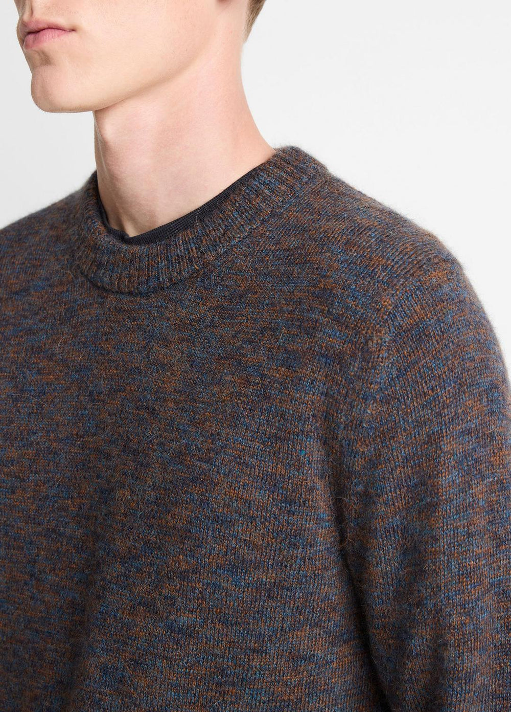 Multi-Mix Alpaca-Merino Wool Sweater in Crew Neck - COASTAL COMBO | VINCE Men