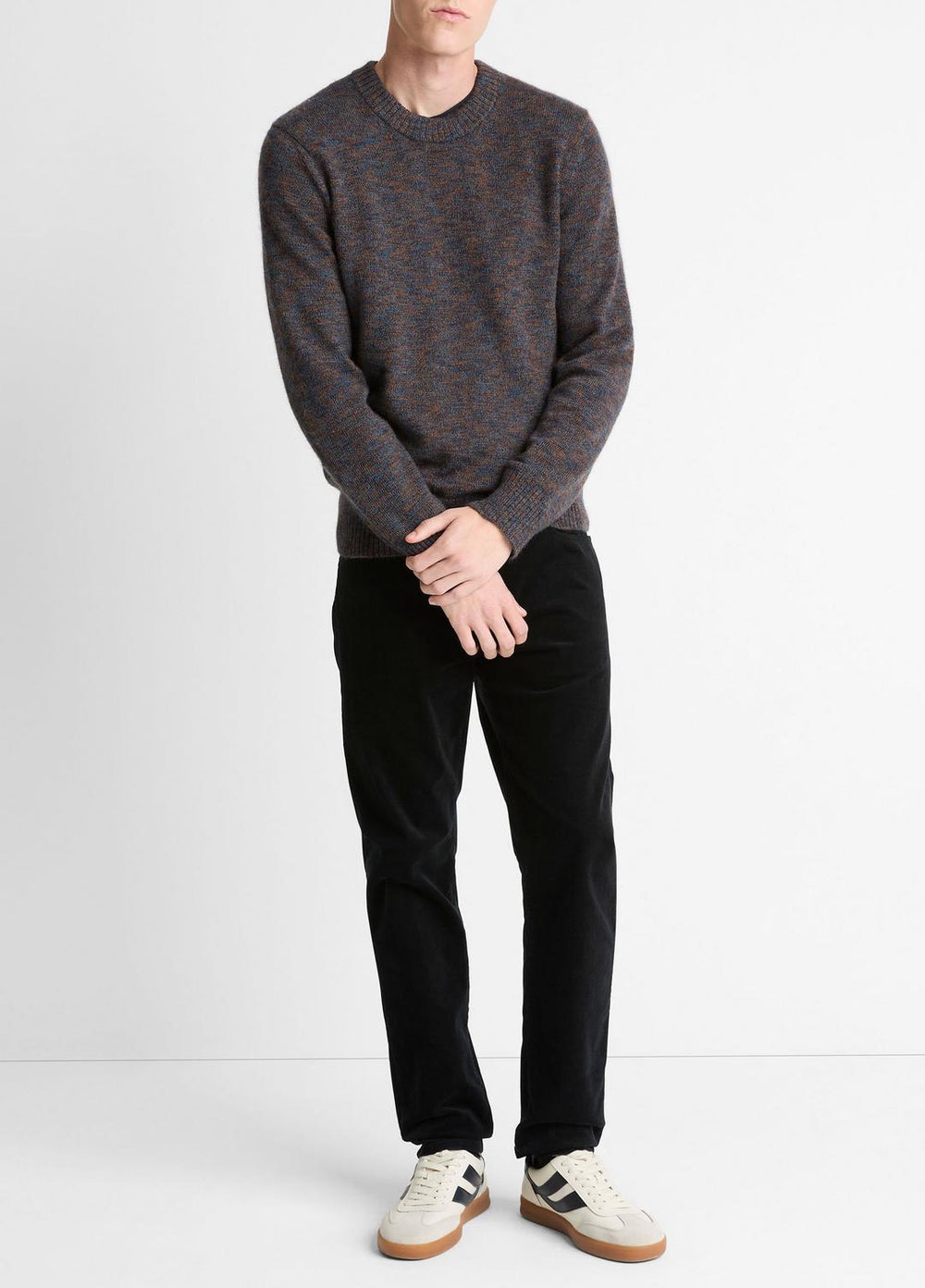 Multi-Mix Alpaca-Merino Wool Sweater in Crew Neck - COASTAL COMBO | VINCE Men
