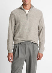 Plush Cashmere Quarter-Zip Sweater in Quarter Zip - HEATHER MOUSE | VINCE Men