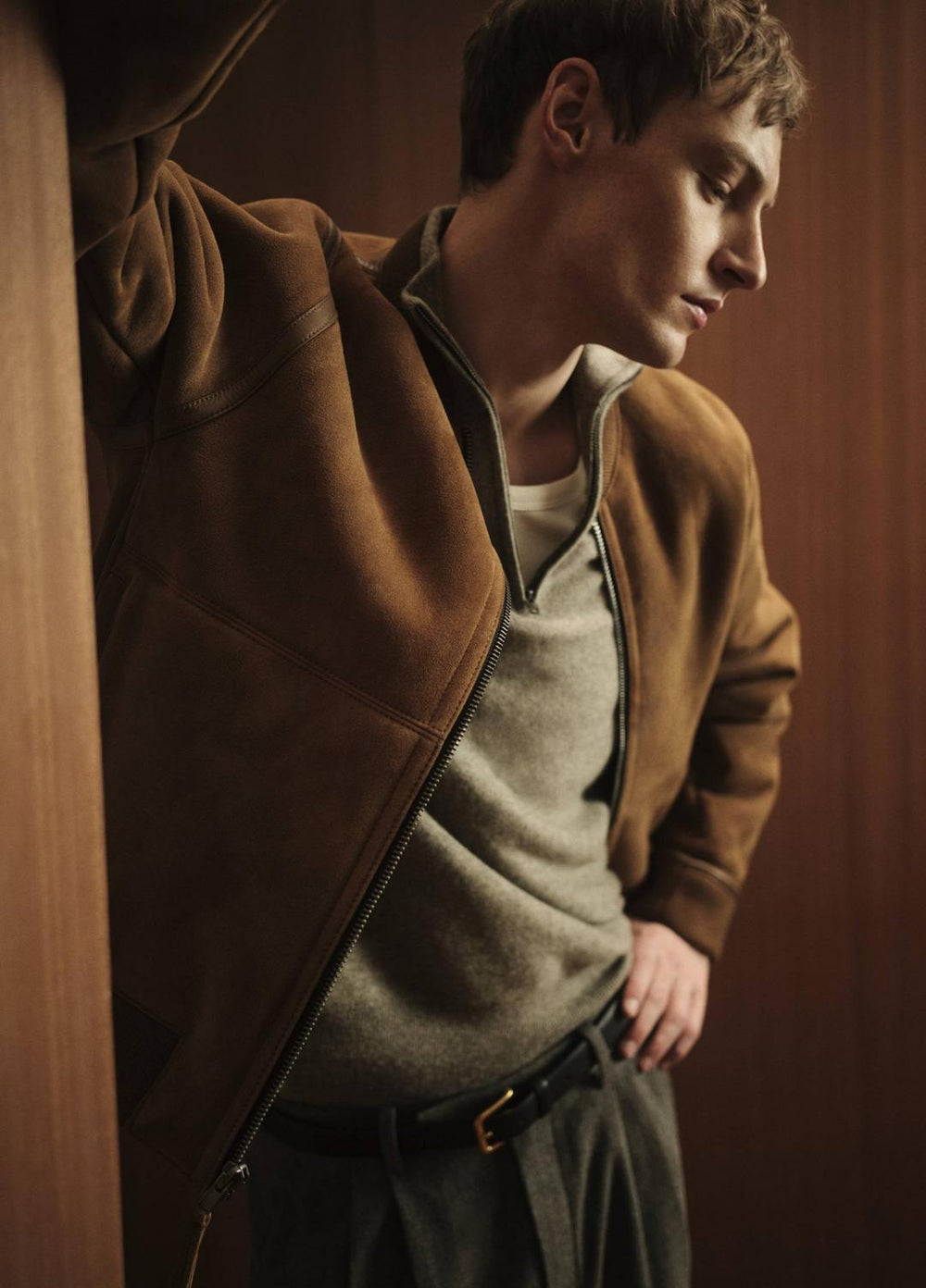 Plush Cashmere Quarter-Zip Sweater in Quarter Zip - HEATHER MOUSE | VINCE Men