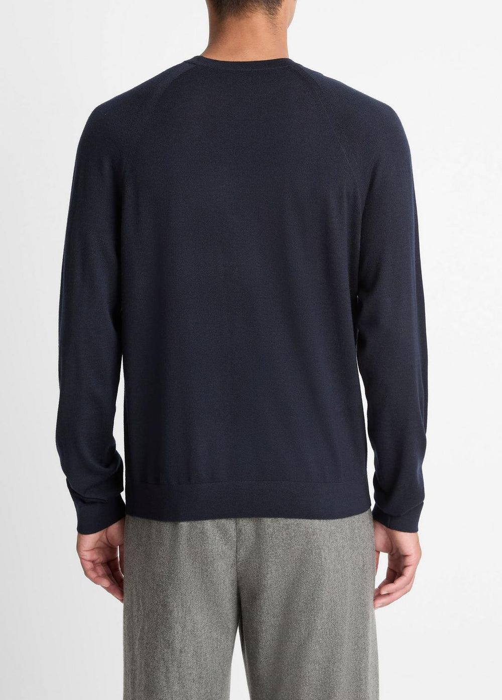 Featherweight Wool-Cashmere Crew Neck Sweater in Crew Neck - COASTAL BLUE | VINCE Men