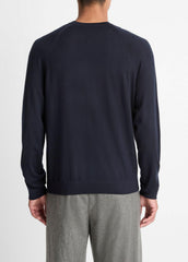Featherweight Wool-Cashmere Crew Neck Sweater in Crew Neck - COASTAL BLUE | VINCE Men