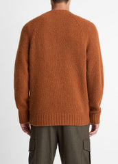 Donegal Cashmere Raglan-Sleeve Sweater in Crew Neck - DARK BURNT ORANGE | VINCE Men