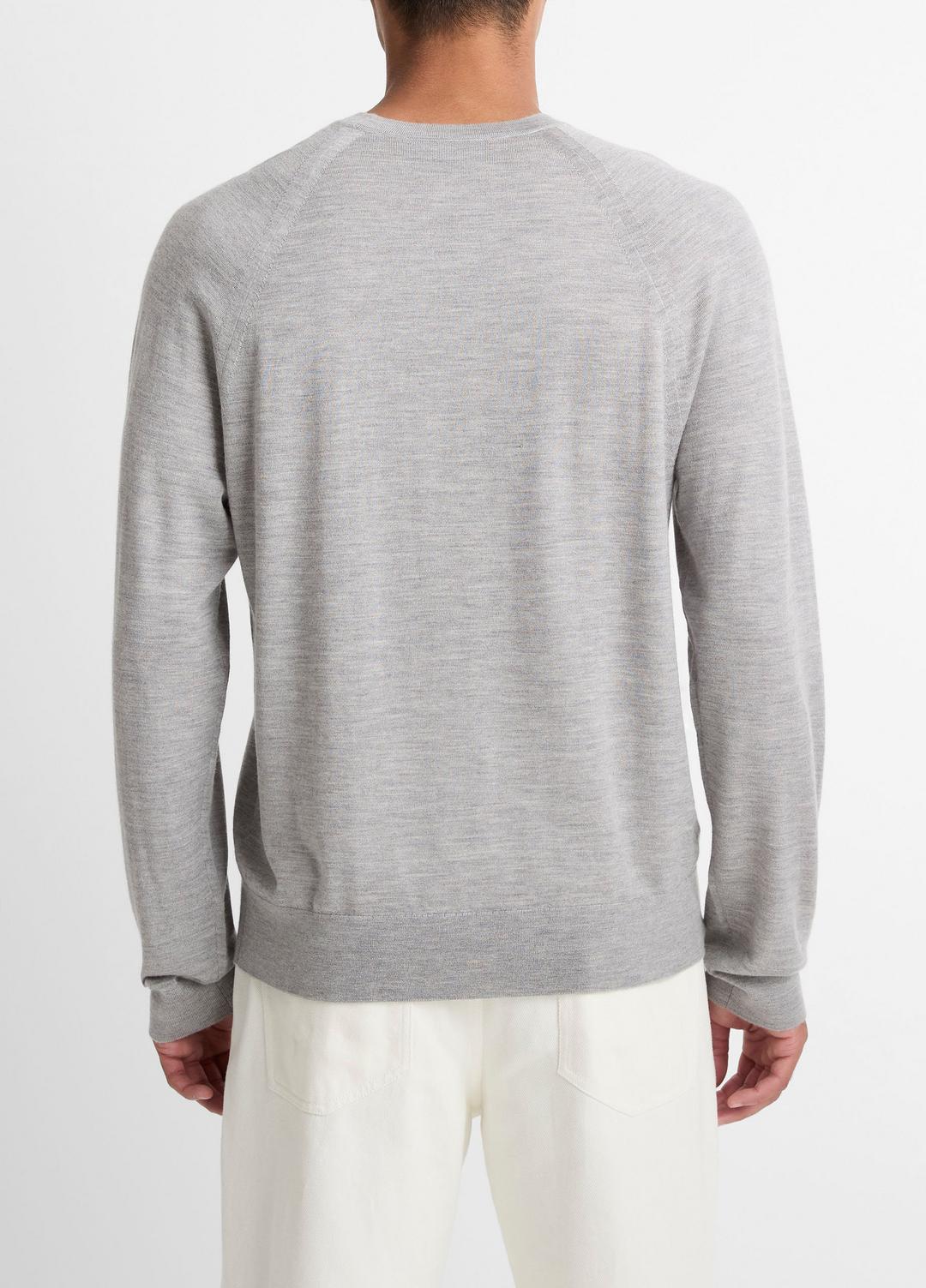Featherweight Wool-Cashmere Crew Neck Sweater in Crew Neck - HEATHER GREY | VINCE Men