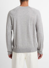 Featherweight Wool-Cashmere Crew Neck Sweater in Crew Neck - HEATHER GREY | VINCE Men