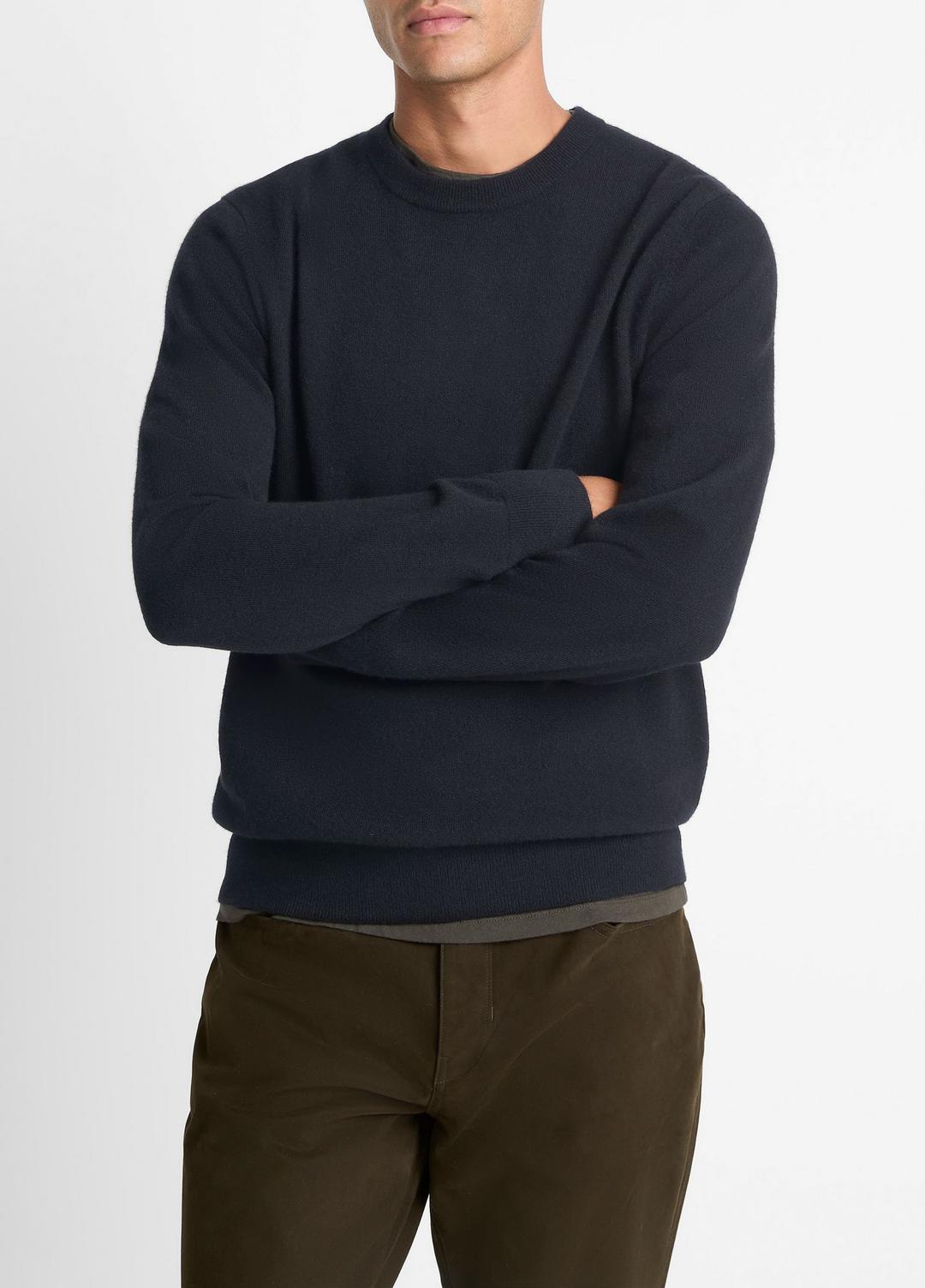 Cashmere Crew Neck Sweater in Crew Neck - COASTAL BLUE | VINCE Men