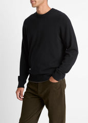 Cashmere Crew Neck Sweater in Crew Neck - BLACK | VINCE Men