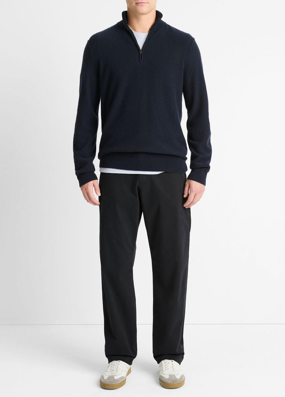 Plush Cashmere Quarter-Zip Sweater in Quarter Zip - COASTAL BLUE | VINCE Men