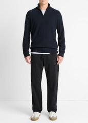 Plush Cashmere Quarter-Zip Sweater in Quarter Zip - COASTAL BLUE | VINCE Men