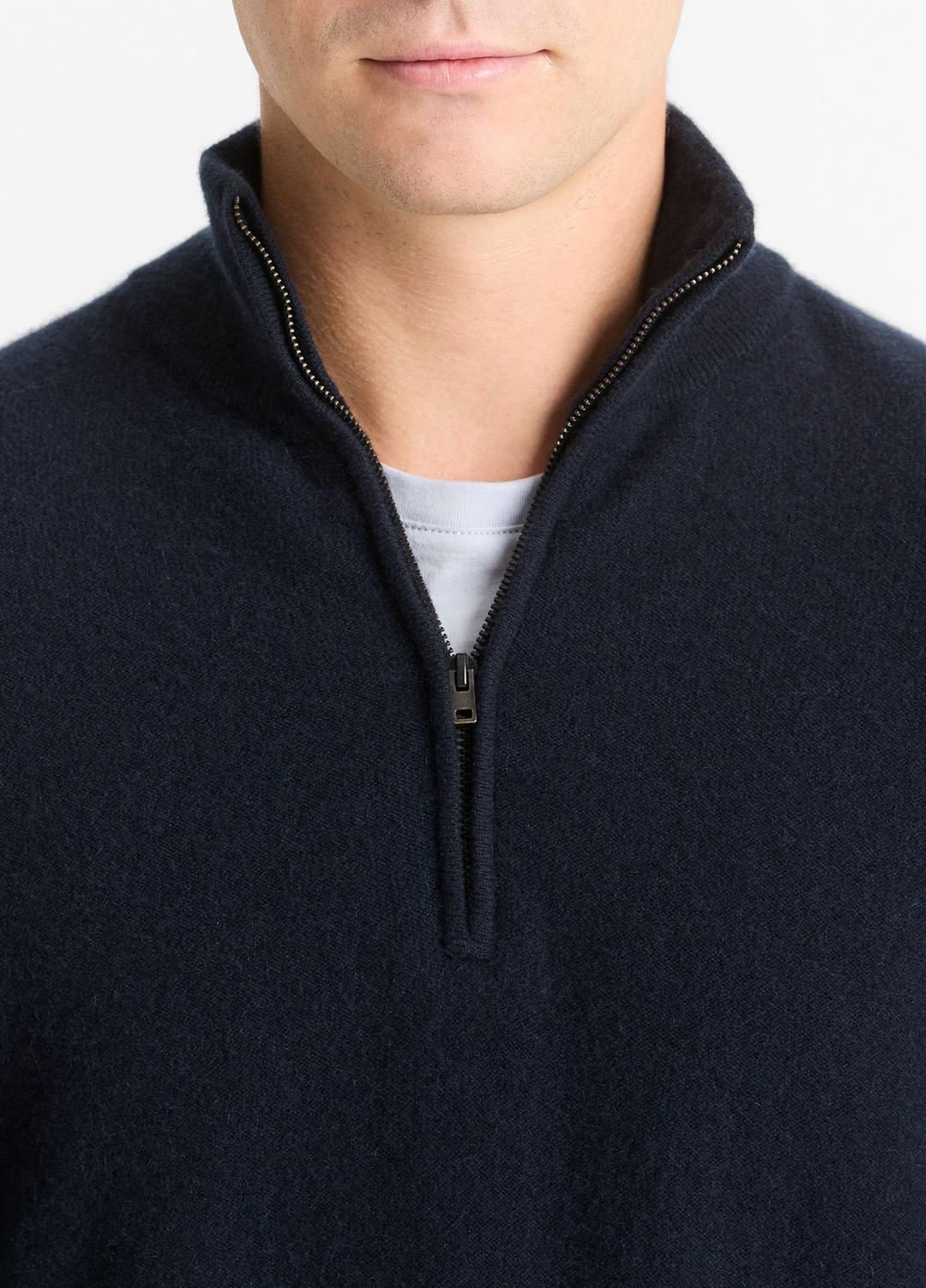 Plush Cashmere Quarter-Zip Sweater in Quarter Zip - COASTAL BLUE | VINCE Men