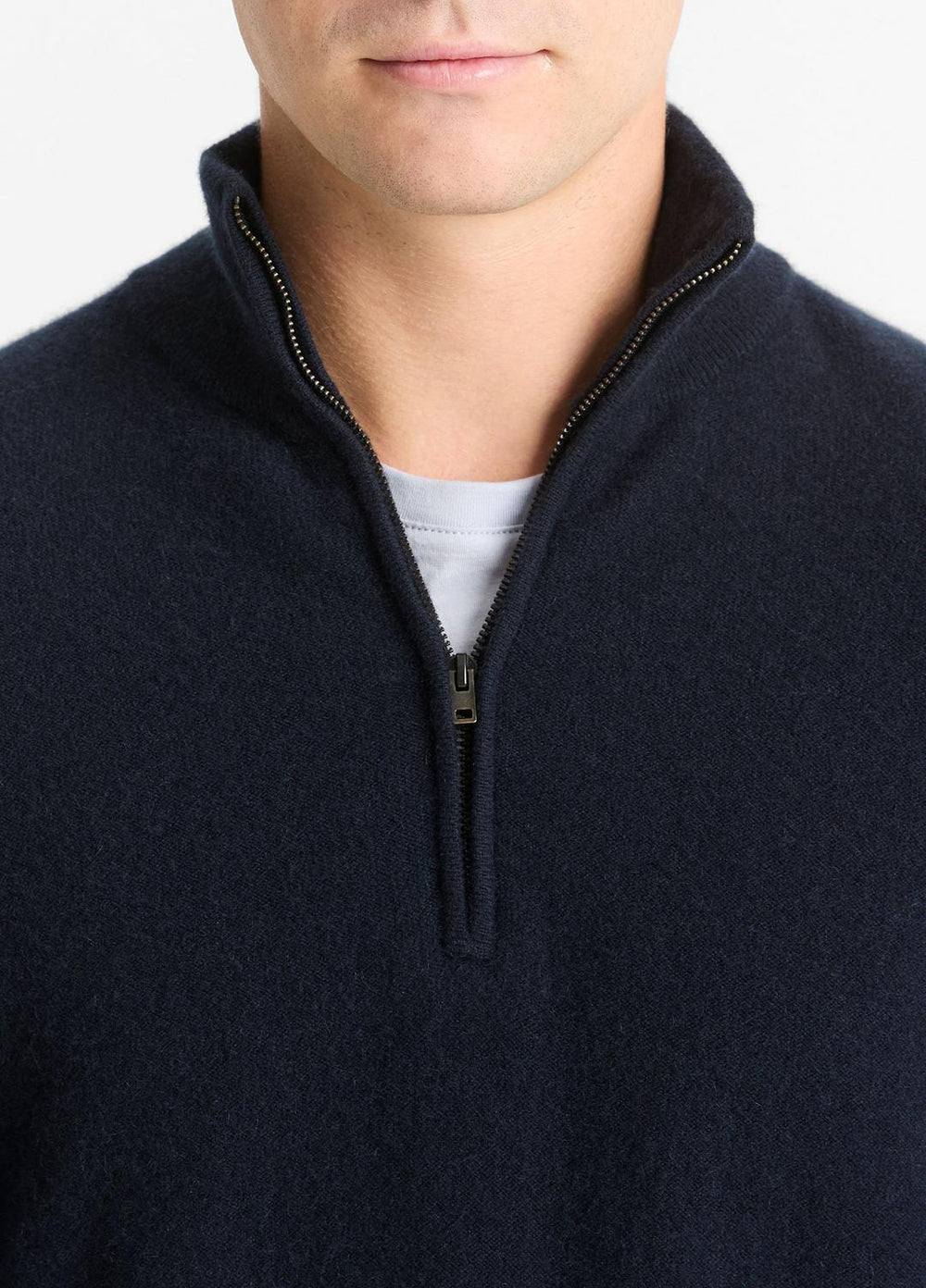 Plush Cashmere Quarter-Zip Sweater in Quarter Zip - COASTAL BLUE | VINCE Men