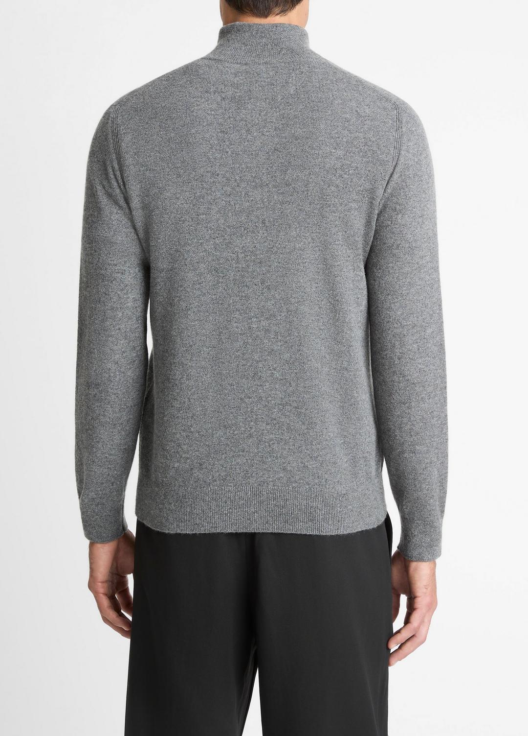 Cashmere Quarter-Zip Sweater in Quarter Zip - MEDIUM HEATHER GREY | VINCE Men