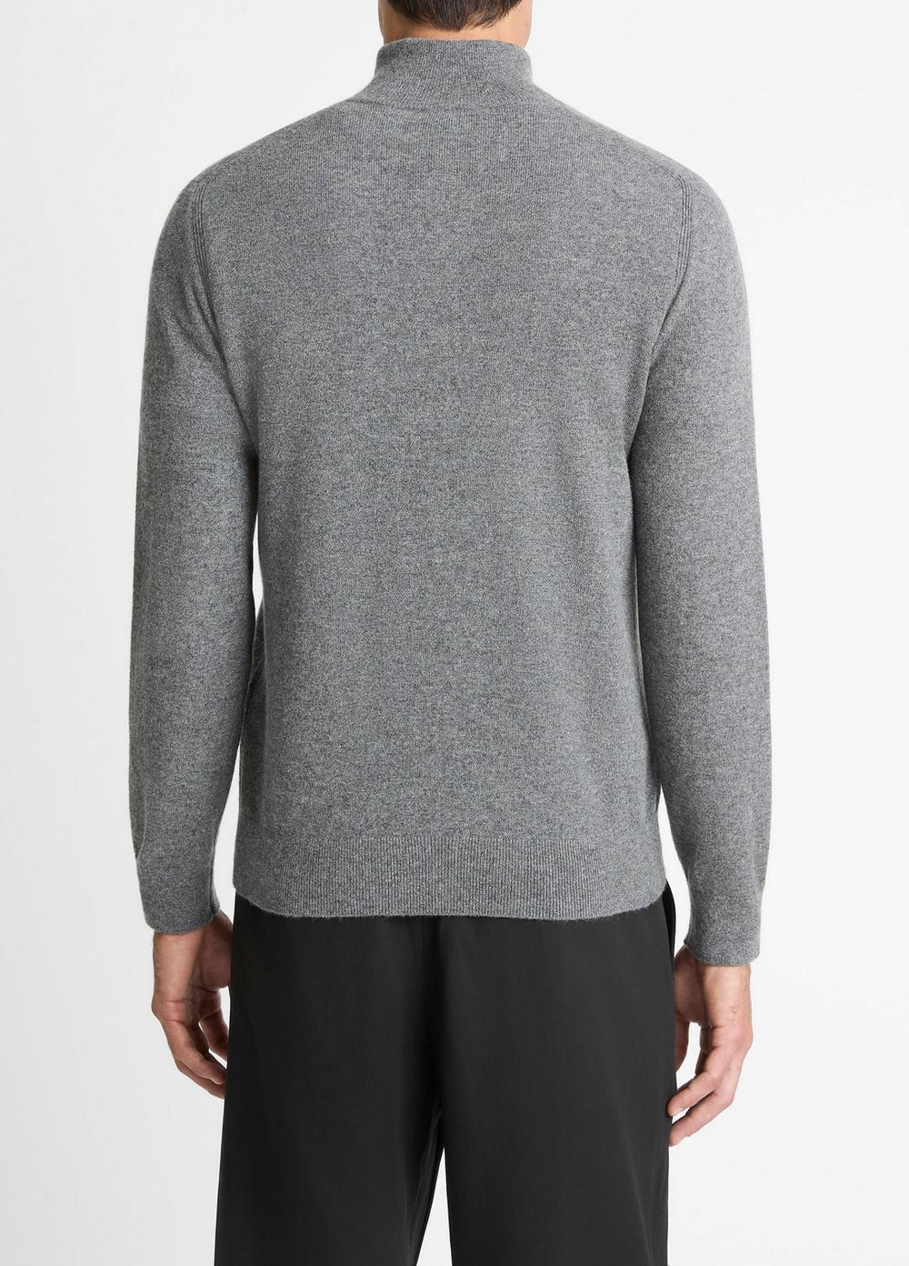Cashmere Quarter-Zip Sweater in Quarter Zip - MEDIUM HEATHER GREY | VINCE Men