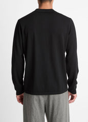 Wool Polo Sweater in Sweaters - BLACK | VINCE Men