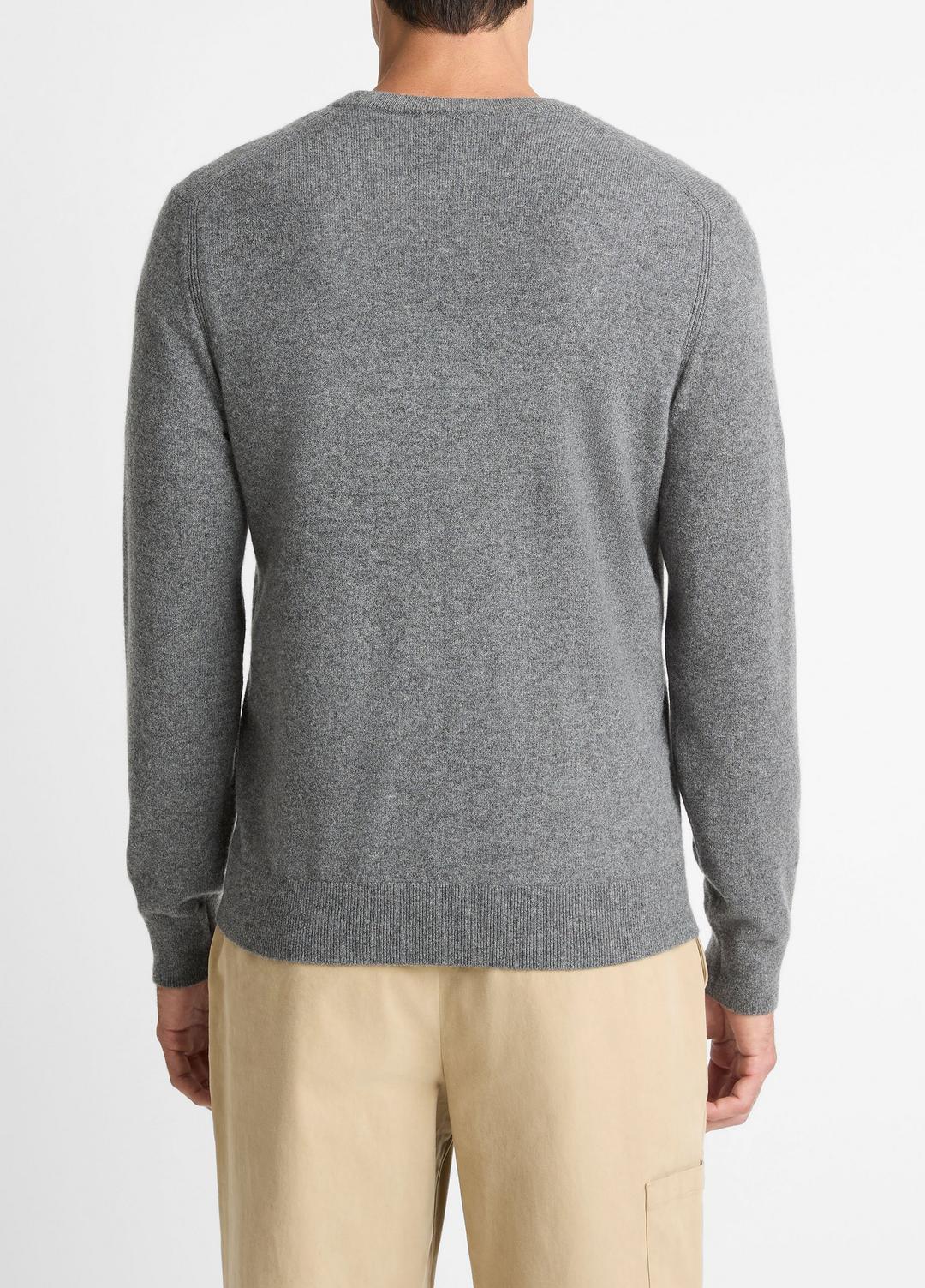 Cashmere Crew Neck Sweater in Crew Neck - MEDIUM HEATHER GREY | VINCE Men