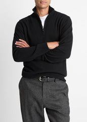Cashmere Quarter-Zip Sweater in Quarter Zip - BLACK | VINCE Men
