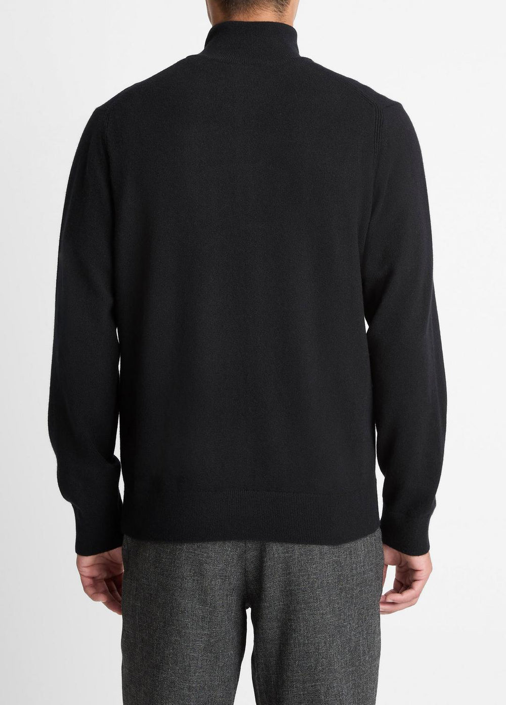 Cashmere Quarter-Zip Sweater in Quarter Zip - BLACK | VINCE Men