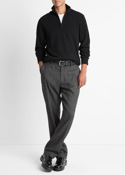 Cashmere Quarter-Zip Sweater in Quarter Zip - BLACK | VINCE Men