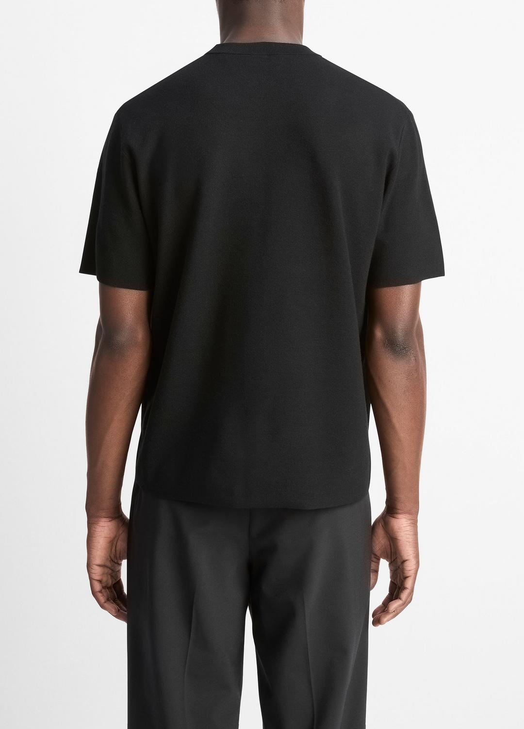 Milano Short-Sleeve Crew Neck Sweater in Crew Neck - BLACK | VINCE Men