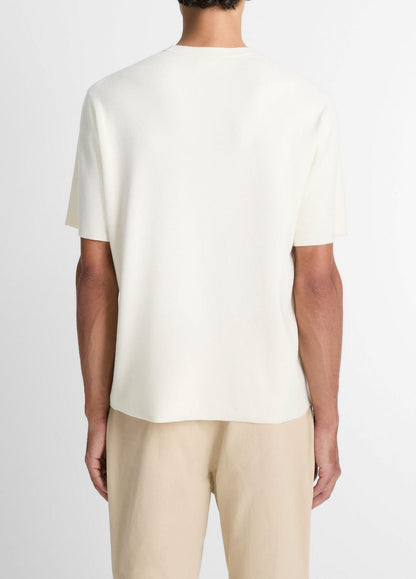 Milano Short-Sleeve Crew Neck Sweater in Crew Neck - CLASSIC CREAM | VINCE Men