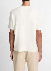 Milano Short-Sleeve Crew Neck Sweater in Crew Neck - CLASSIC CREAM | VINCE Men