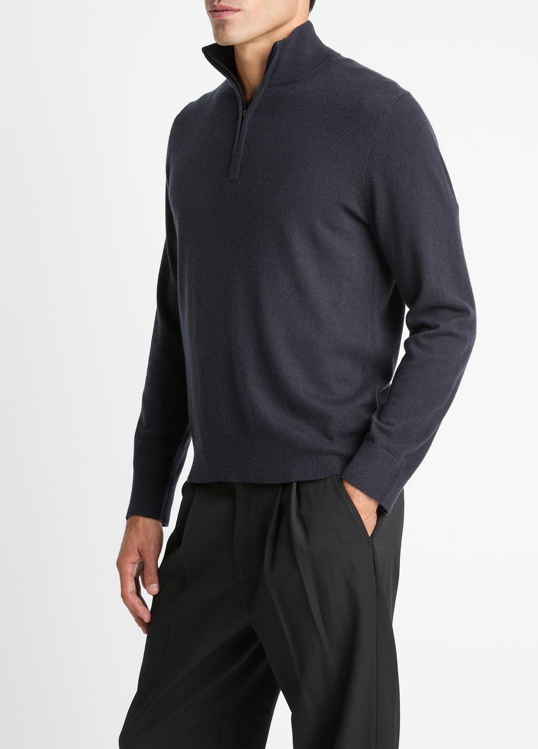 Cashmere Quarter-Zip Sweater in Quarter Zip - COASTAL BLUE | VINCE Men