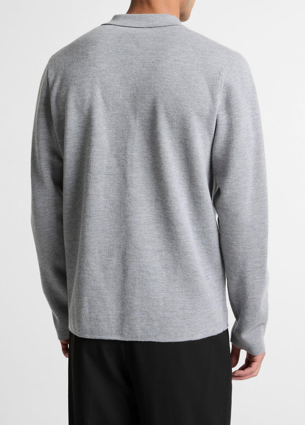 Italian Merino Wool Milano Polo Sweater in Sweaters - HEATHER GREY | VINCE Men
