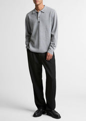 Italian Merino Wool Milano Polo Sweater in Sweaters - HEATHER GREY | VINCE Men