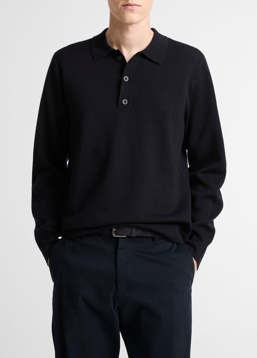 Italian Merino Wool Milano Polo Sweater in Sweaters - COASTAL BLUE | VINCE Men