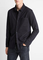 Tattersall Plaid Button-Down Shirt in Long Sleeve - COASTAL BLUE/DARK JASPER | VINCE Men