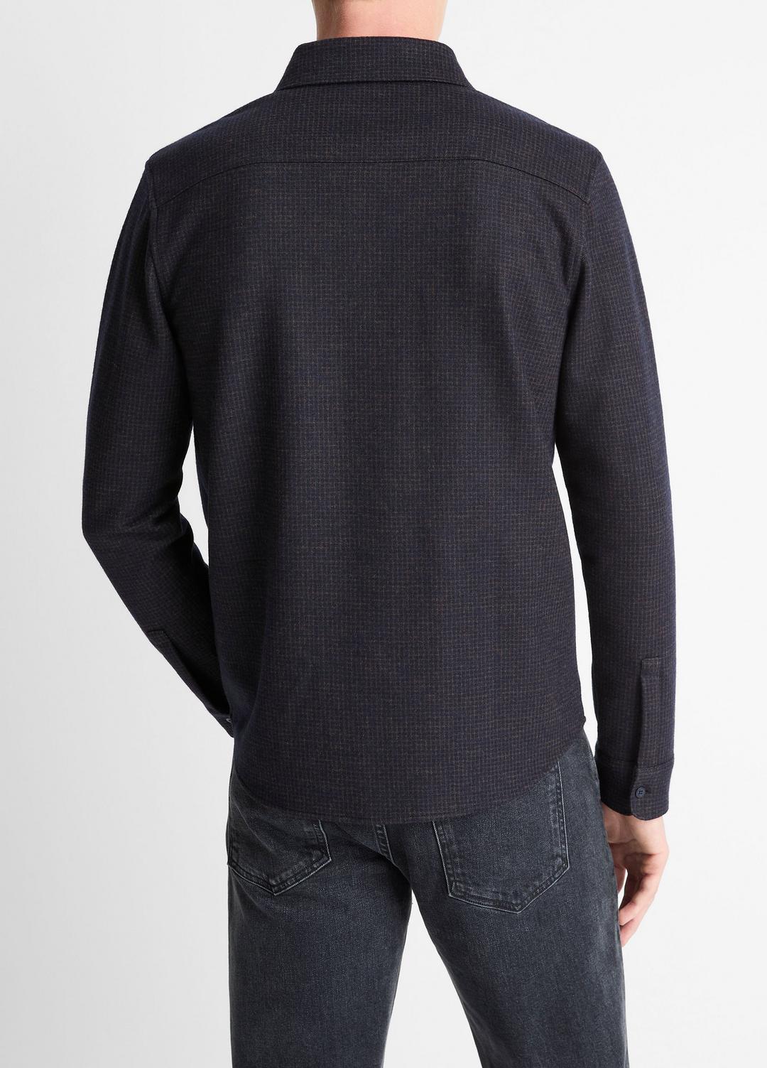 Tattersall Plaid Button-Down Shirt in Long Sleeve - COASTAL BLUE/DARK JASPER | VINCE Men
