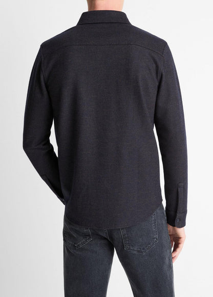 Tattersall Plaid Button-Down Shirt in Long Sleeve - COASTAL BLUE/DARK JASPER | VINCE Men