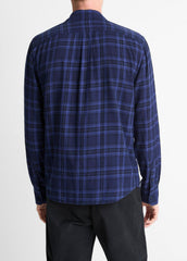 Big Horn Plaid Cotton Button-Front Shirt in Long Sleeve - MONARCH COMBO | VINCE Men