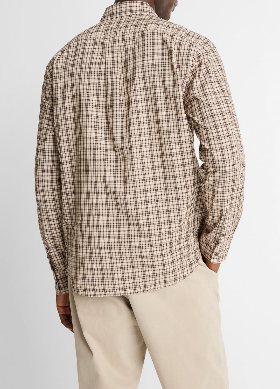 Great Falls Plaid Cotton Button-Front Shirt in Long Sleeve - RIVER SAND/MISSION | VINCE Men