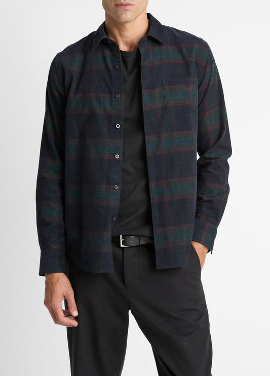 Holme Plaid Cotton Button-Front Shirt in Long Sleeve - COASTAL COMBO | VINCE Men