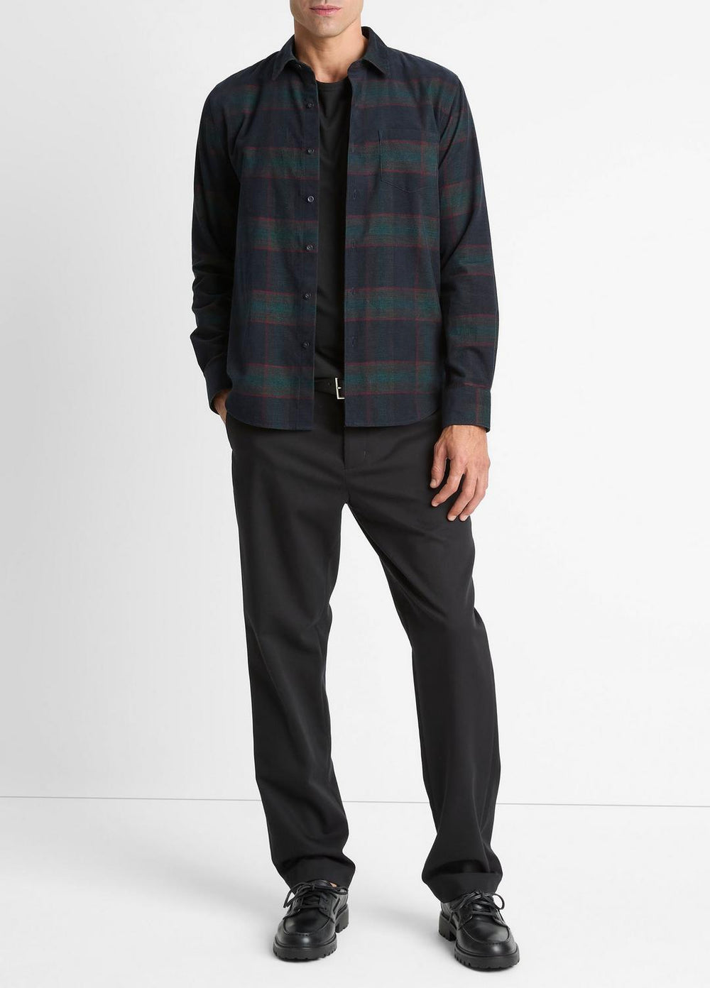 Holme Plaid Cotton Button-Front Shirt in Long Sleeve - COASTAL COMBO | VINCE Men