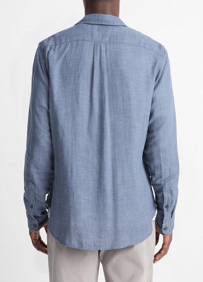 Double Face Long Sleeve in Long Sleeve - CHAMBRAY | VINCE Men