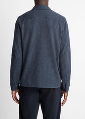 Houndstooth Cotton-Blend Button-Front Shirt in Long Sleeve - COASTAL COMBO | VINCE Men