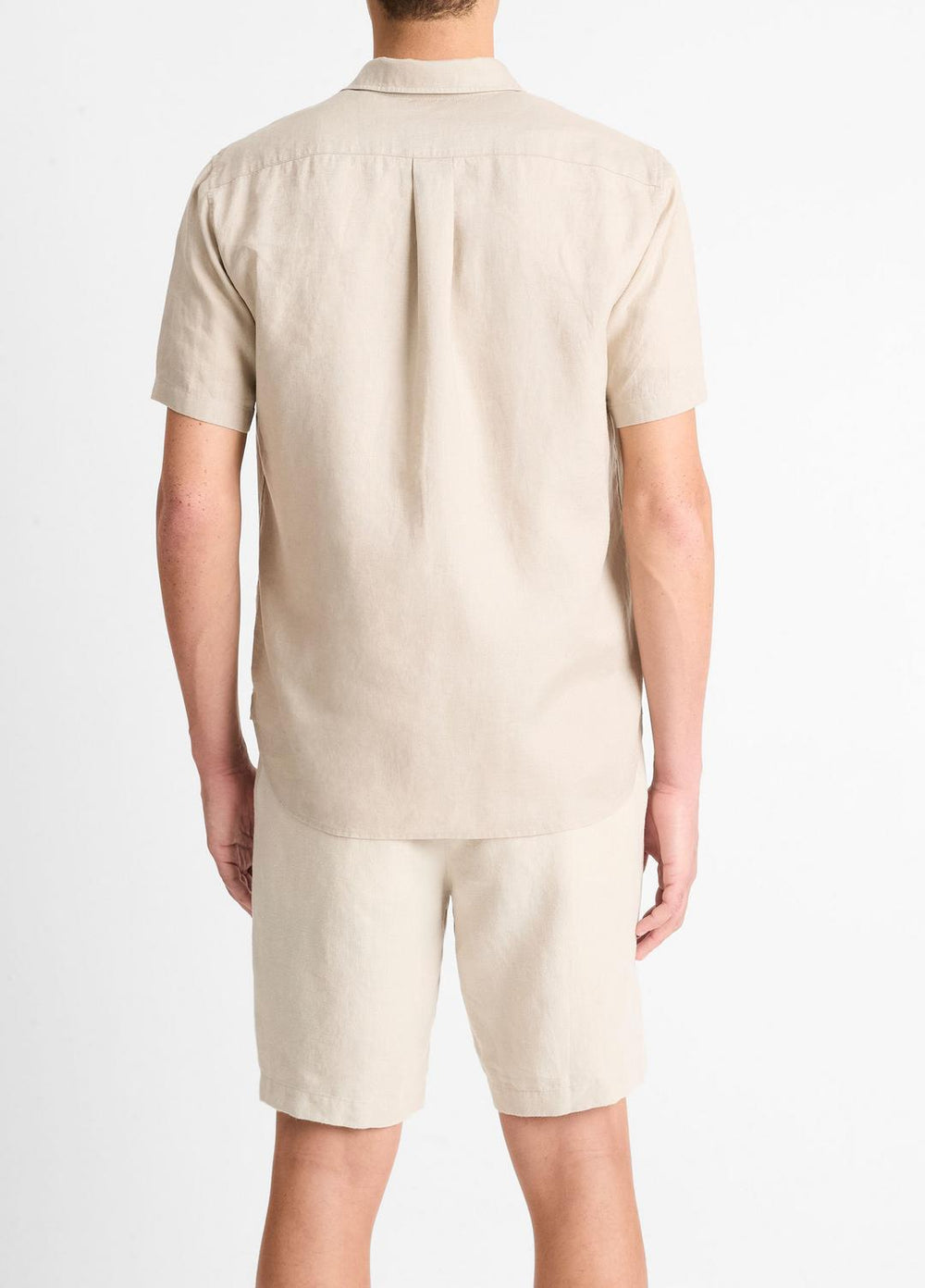 Linen Short-Sleeve Shirt in Short Sleeve - PUMICE ROCK | VINCE Men