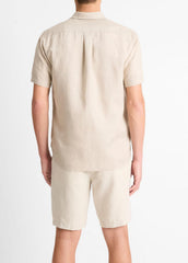 Linen Short-Sleeve Shirt in Short Sleeve - PUMICE ROCK | VINCE Men