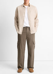 Linen Long-Sleeve Shirt in Long Sleeve - PUMICE ROCK | VINCE Men