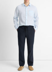 Linen Long-Sleeve Shirt in Long Sleeve - GLACIER | VINCE Men