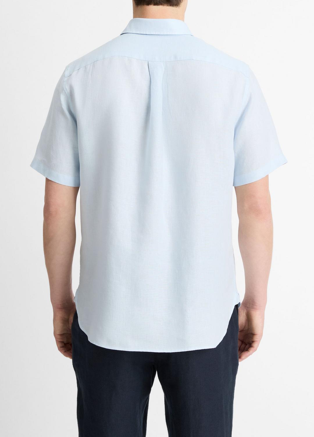 Linen Short-Sleeve Shirt in Short Sleeve - GLACIER | VINCE Men