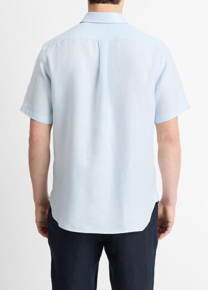 Linen Short-Sleeve Shirt in Short Sleeve - GLACIER | VINCE Men